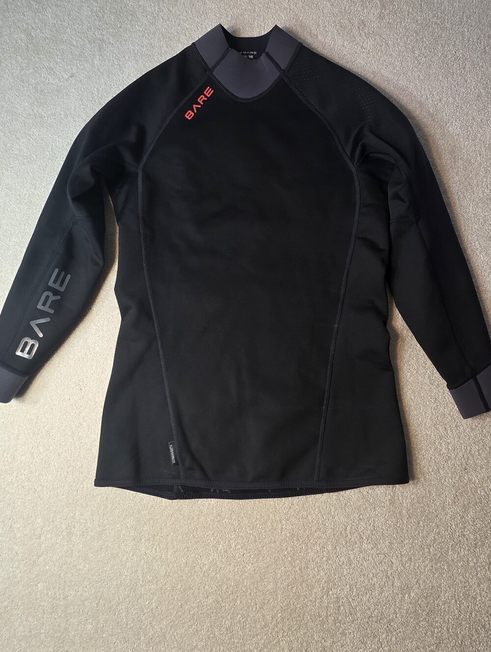 Bare Exowear Long Sleeve Thermal Protection Black Diving Surfing Mens M